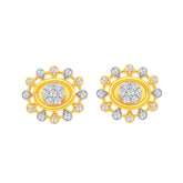 22k Yellow Cubic Zirconia Stud Fancy Earrings with gold weight of 4g